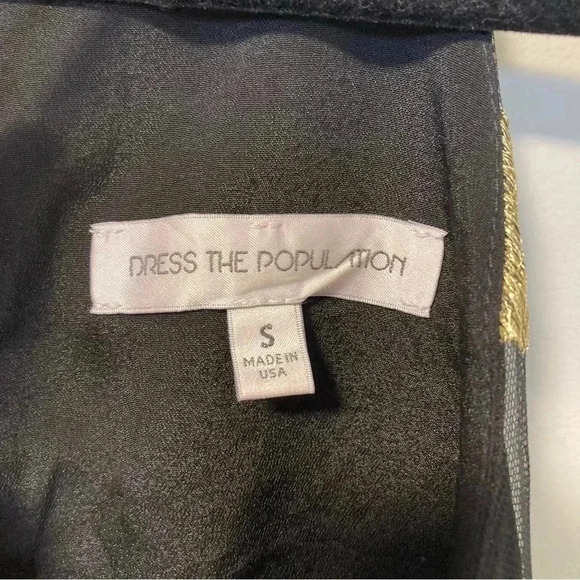 Dress the Population black  halter embroidered floral dress - Picture 5 of 7